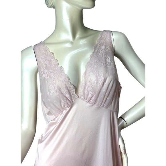 1970s vintage Vanity Fair peignoir in mauve pink Size 36 - Picture 4 of 10